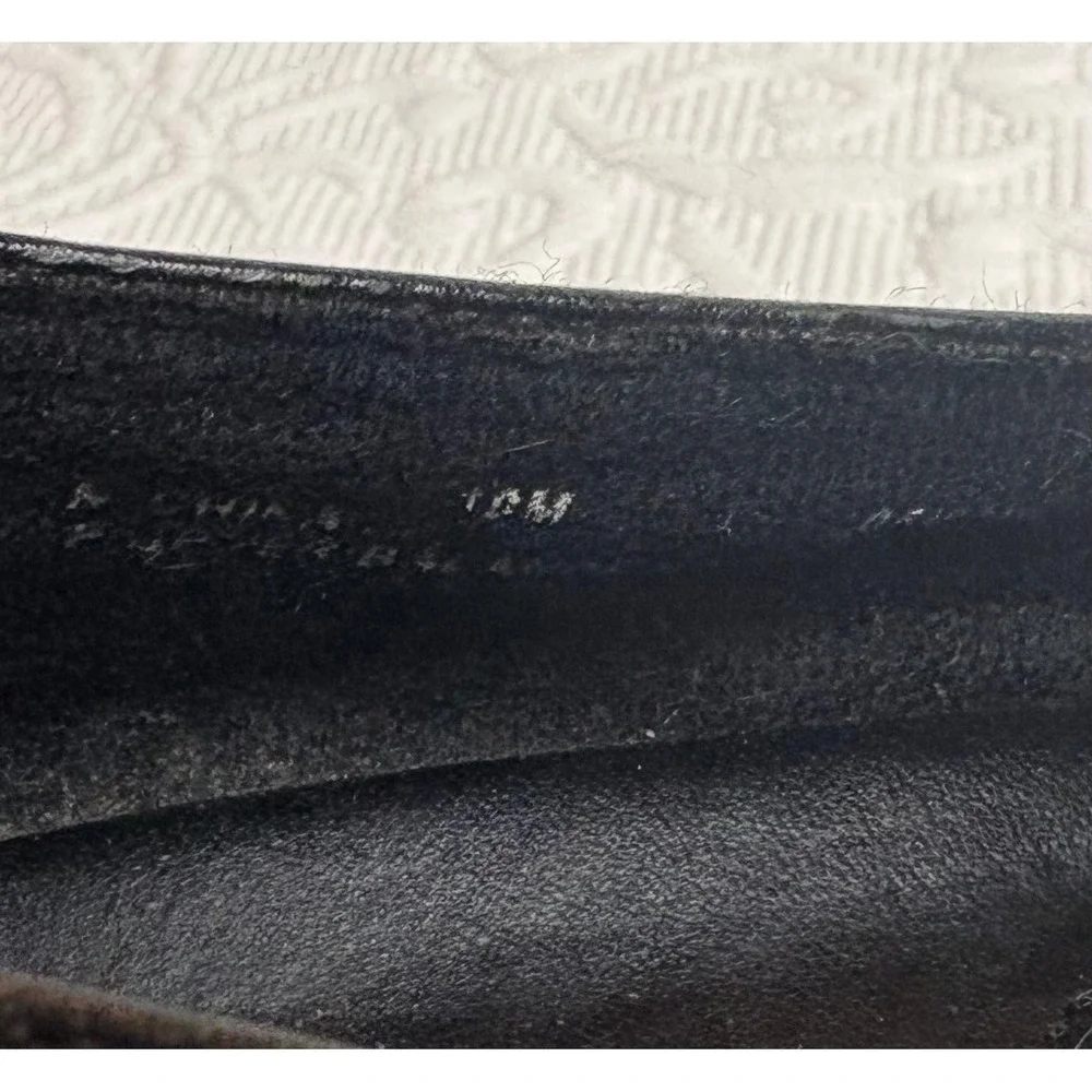 Clarks Womens Black Leather Slip On Loafers Low Wedge Square‎ Toe Shoes Size 10M